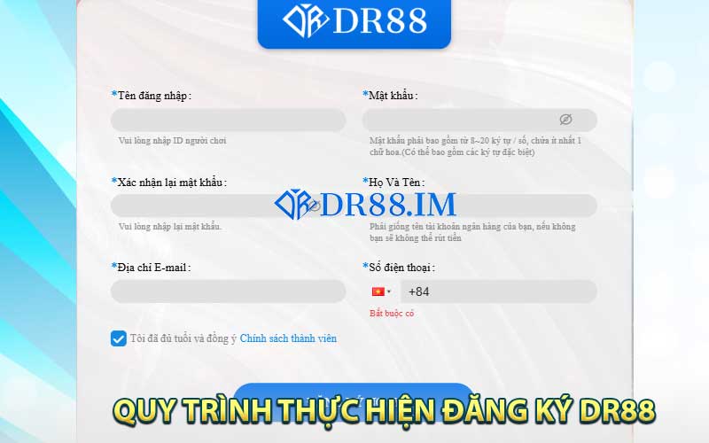 Những lưu ý đặc biệt khi đăng ký DR88